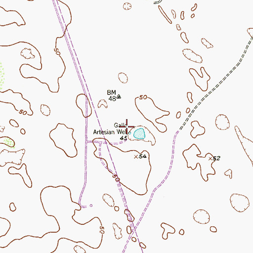 Topographic Map of Gallo Artesian Well, TX