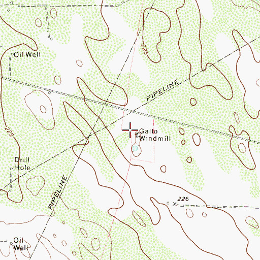 Topographic Map of Gallo Windmill, TX