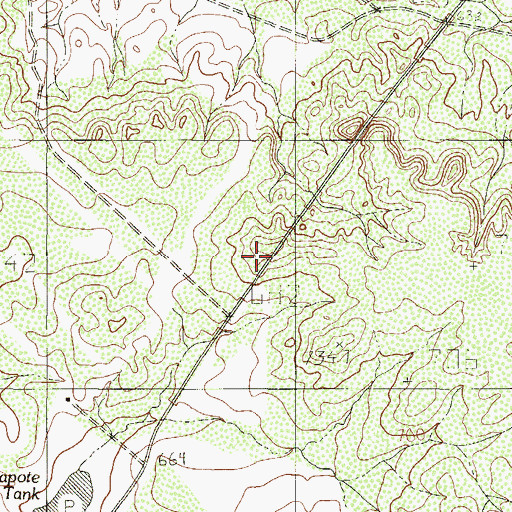 Topographic Map of Galvan Ranch, TX