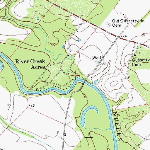 Topographic Map of Gamble Gully, TX