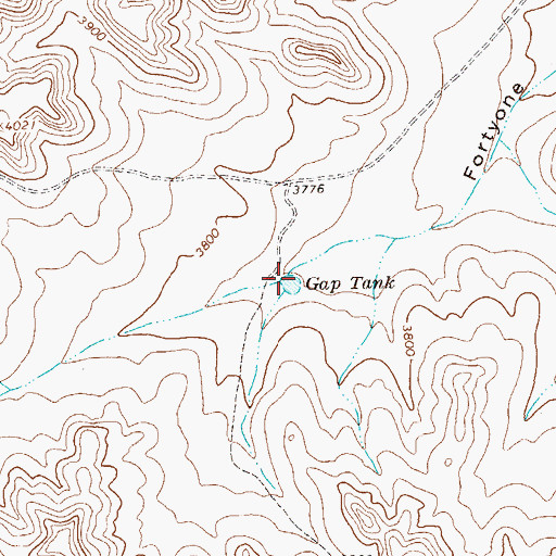 Topographic Map of Gap Tank, TX