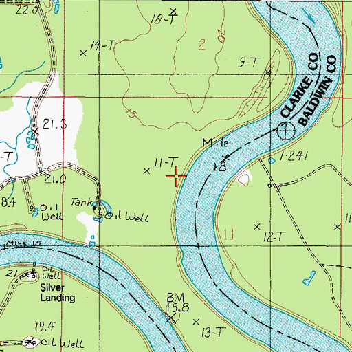 Topographic Map of Harry Davis Landing, AL