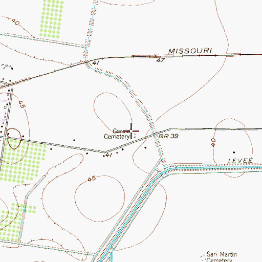 Topographic Map of Garcia Cemetery, TX