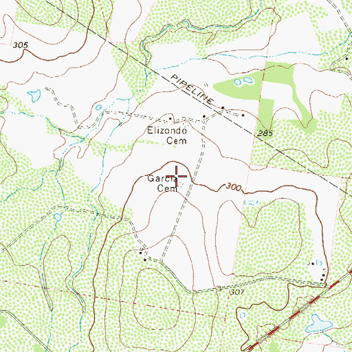 Topographic Map of Garcia Cemetery, TX