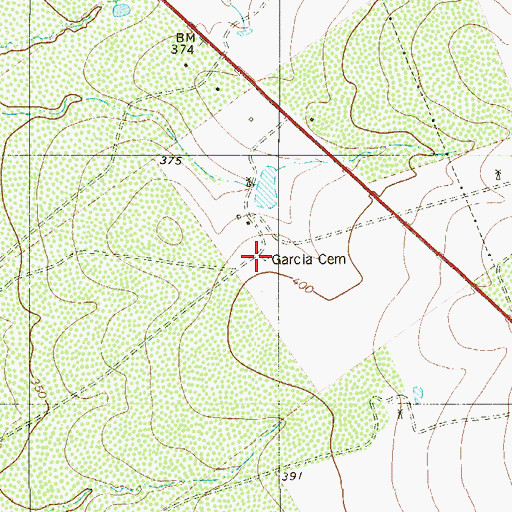 Topographic Map of Garcia Cemetery, TX