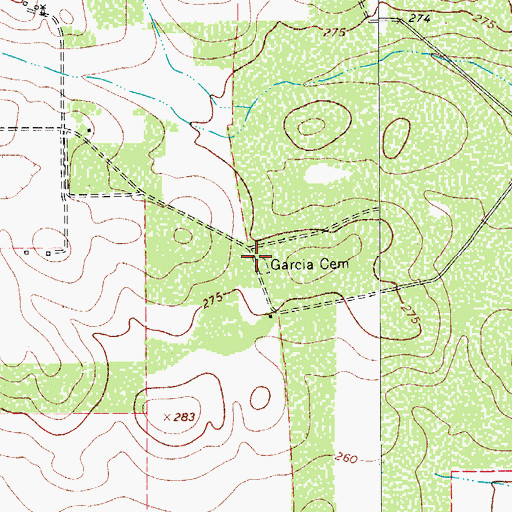 Topographic Map of Garcia Cemetery, TX