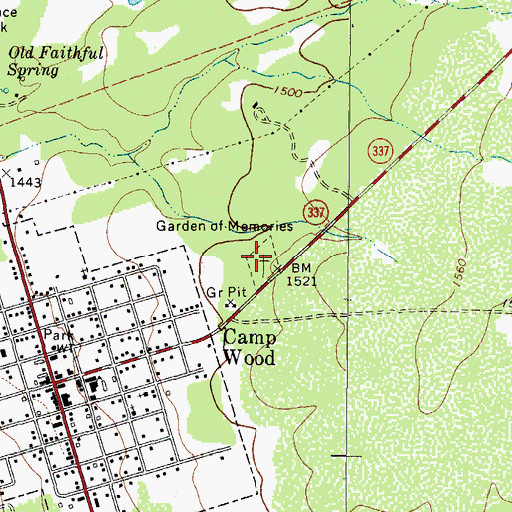 Topographic Map of Garden of Memories, TX