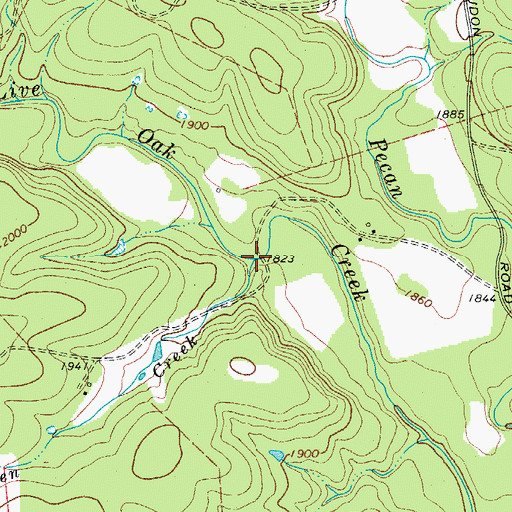 Topographic Map of Garden Creek, TX