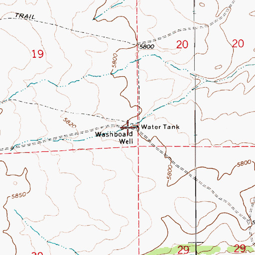 Topographic Map of Washboard Well, AZ