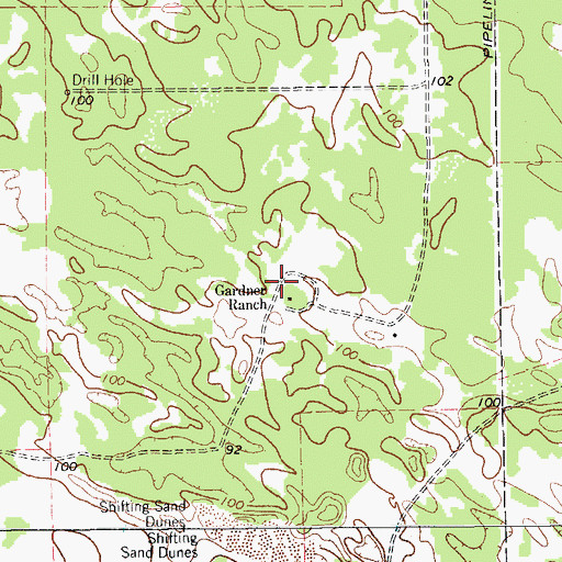 Topographic Map of Gardner Ranch, TX