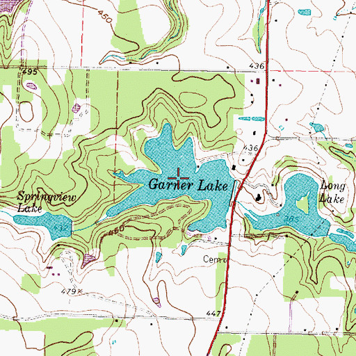 Topographic Map of Garner Lake, TX