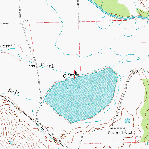 Topographic Map of Garrett Creek, TX