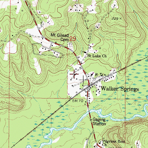Topographic Map of Hopewell Methodist Church, AL