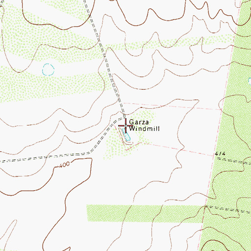 Topographic Map of Garza Windmill, TX