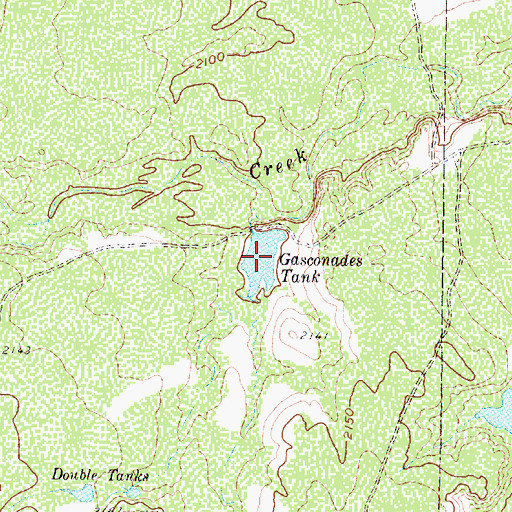 Topographic Map of Gasconades Tank, TX