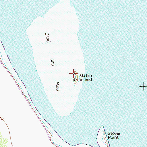 Topographic Map of Gatlin Island, TX