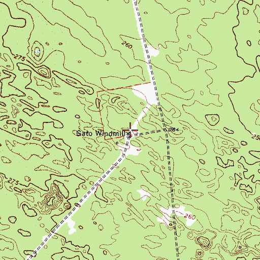 Topographic Map of Gato Windmill, TX