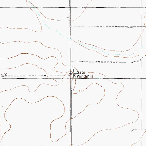 Topographic Map of Gato Windmill, TX