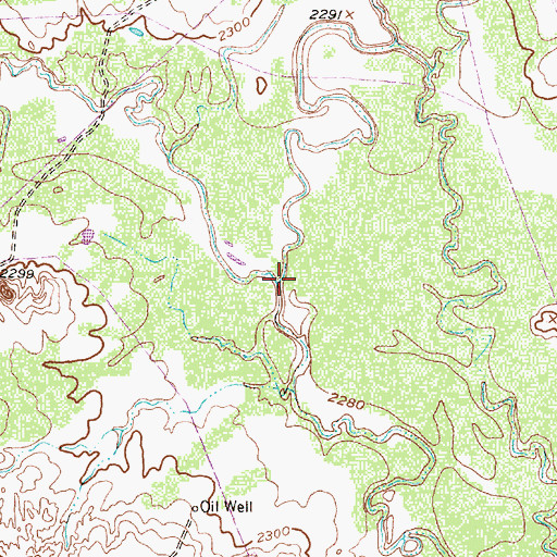Topographic Map of Gavett Creek, TX