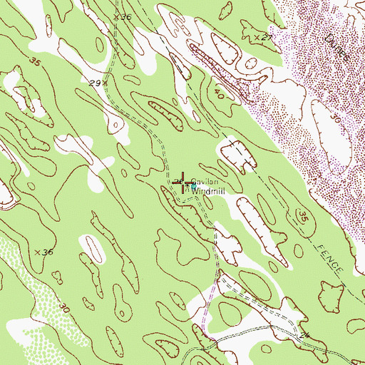 Topographic Map of Gavilan Windmill, TX