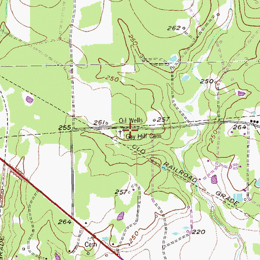 Topographic Map of Gay Hill Cemetery, TX