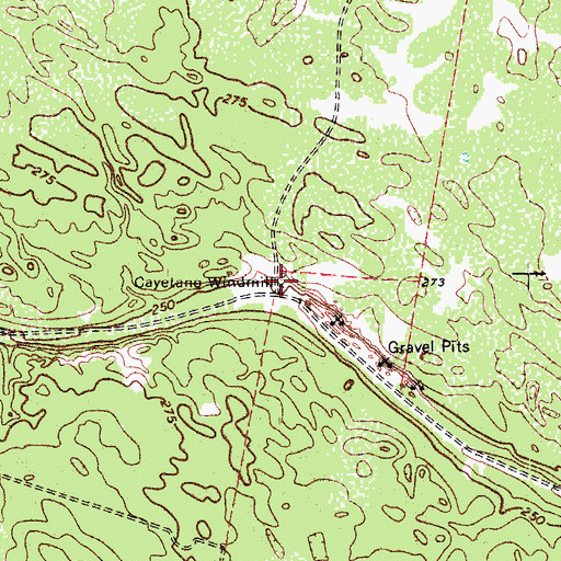 Topographic Map of Cayetano Windmill, TX