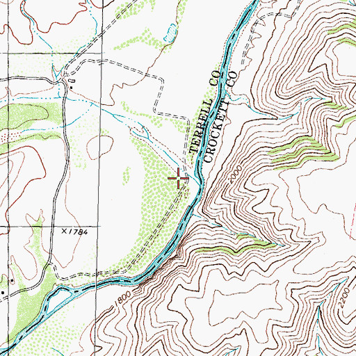 Topographic Map of Geddis Canyon, TX