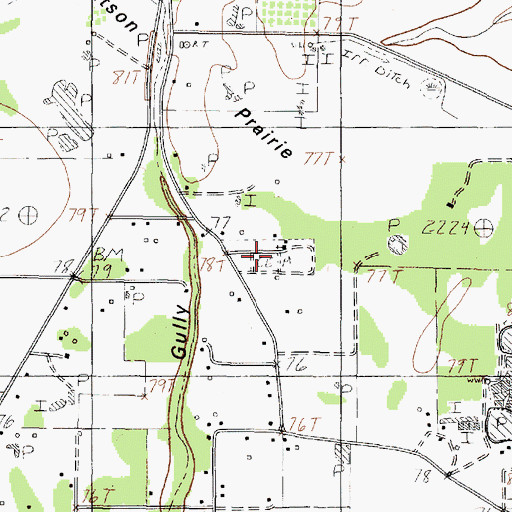 Topographic Map of Guedry Cemetery, TX