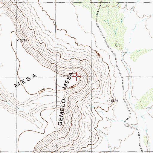 Topographic Map of Gemelo Mesa, TX