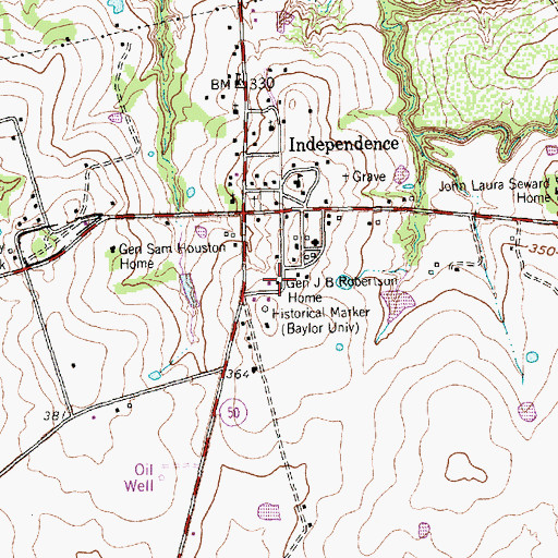 Topographic Map of General J B Robertson Home, TX