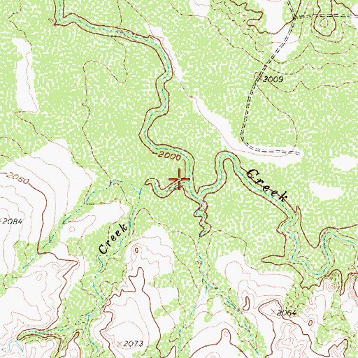 Topographic Map of Geneva Creek, TX