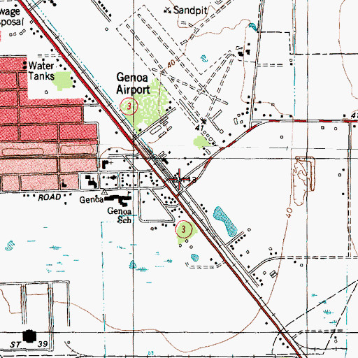 Topographic Map of Genoa, TX