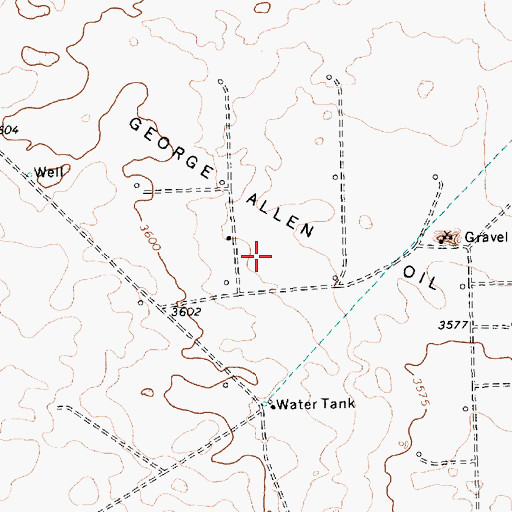 Topographic Map of George Allen Oil Field, TX