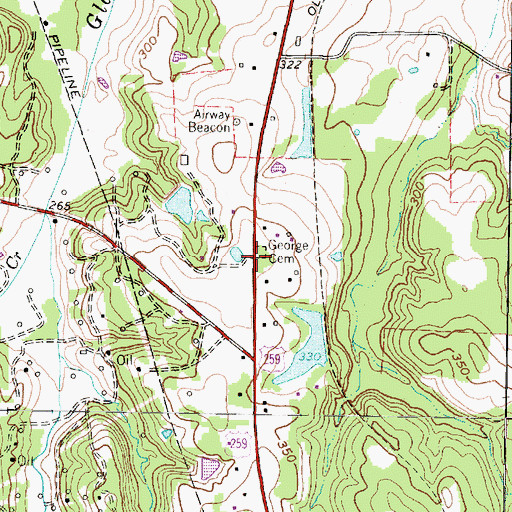 Topographic Map of George Cemetery, TX