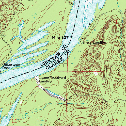 Topographic Map of J W Thornton Landing (historical), AL