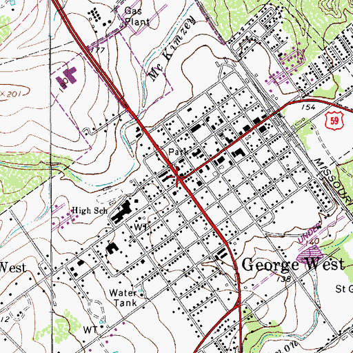 Topographic Map of George West, TX