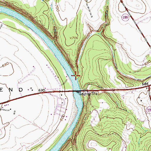 Topographic Map of Georges Creek, TX