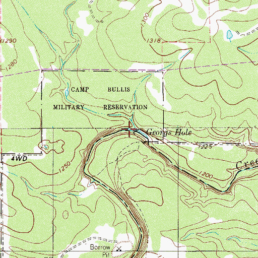 Topographic Map of Georgs Hole, TX