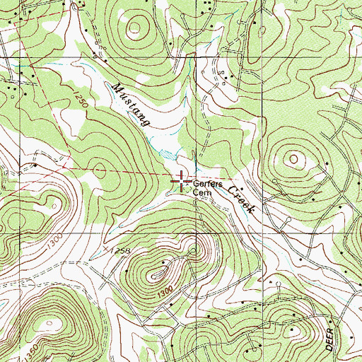 Topographic Map of Gerfers Cemetery, TX