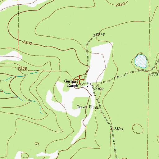 Topographic Map of Gerhart Ranch, TX