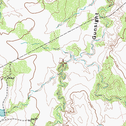 Topographic Map of German Hollow, TX
