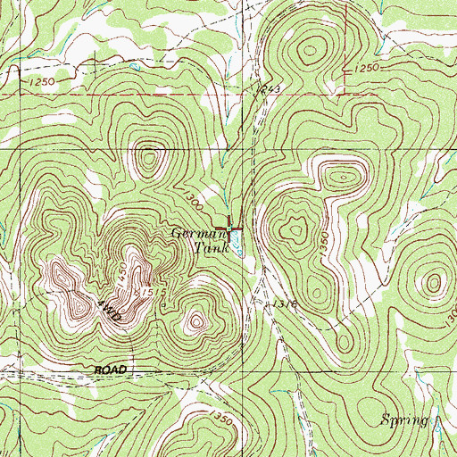 Topographic Map of German Tank, TX