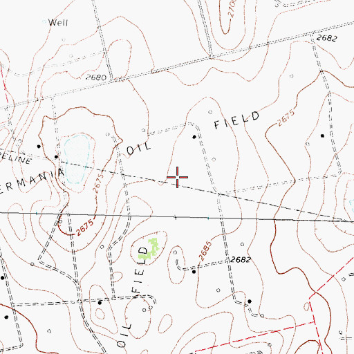 Topographic Map of Germania Oil Field, TX