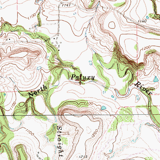Topographic Map of Germany Creek, TX