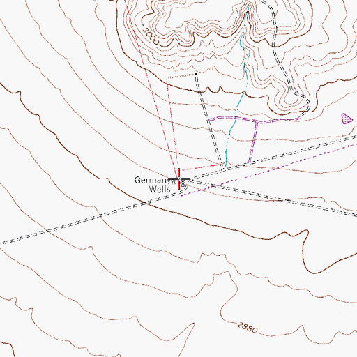 Topographic Map of Germany Wells, TX