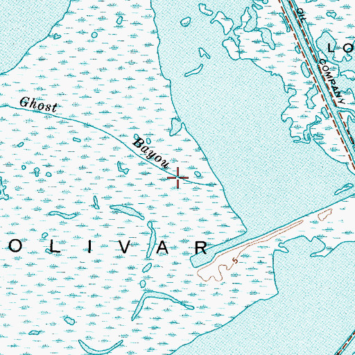 Topographic Map of Ghost Bayou, TX