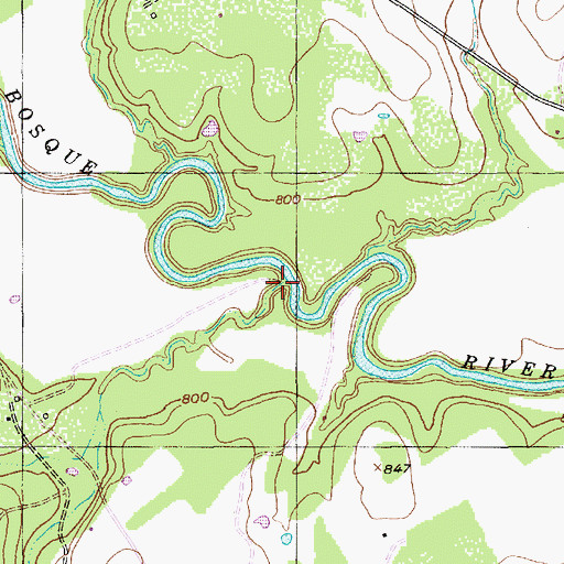 Topographic Map of Gibson Branch, TX