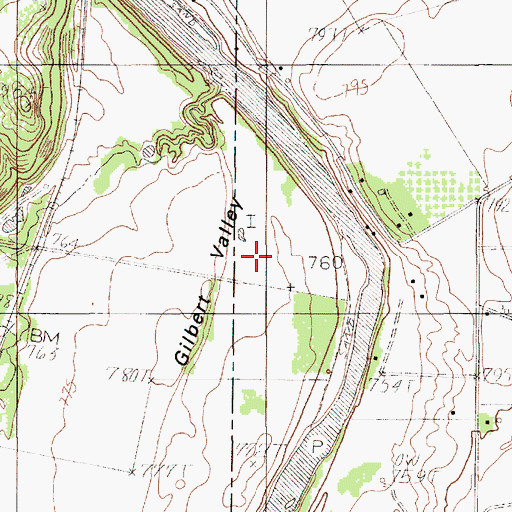 Topographic Map of Gilbert Valley, TX