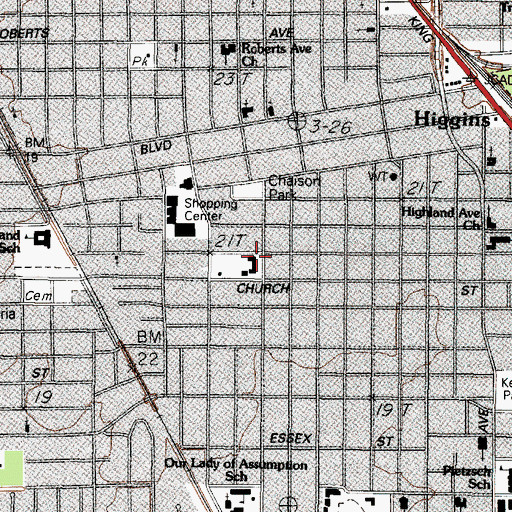 Topographic Map of Giles School, TX