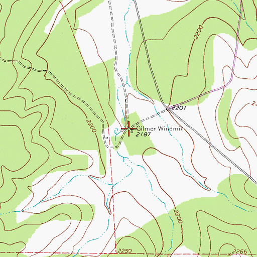 Topographic Map of Gilmer Windmill, TX